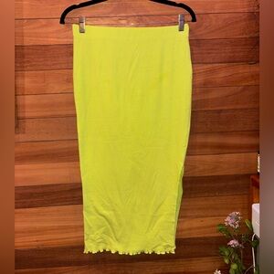 Ribbed Neon Midi Skirt
